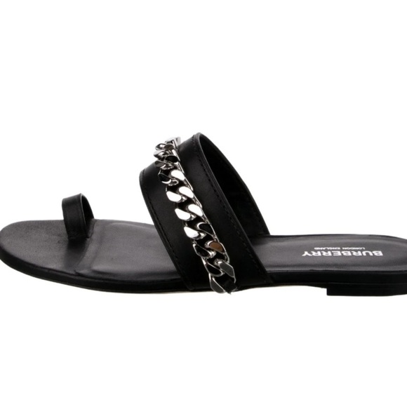 Burberry Black Chain Detail Sandals | Women’s Size: 8.5 or 38.5 - Picture 4 of 5
